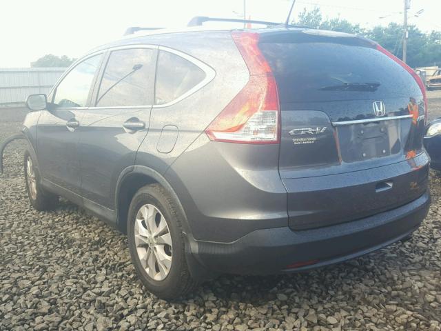 2HKRM4H70CH611710 - 2012 HONDA CR-V EXL GRAY photo 3