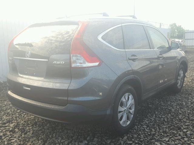 2HKRM4H70CH611710 - 2012 HONDA CR-V EXL GRAY photo 4