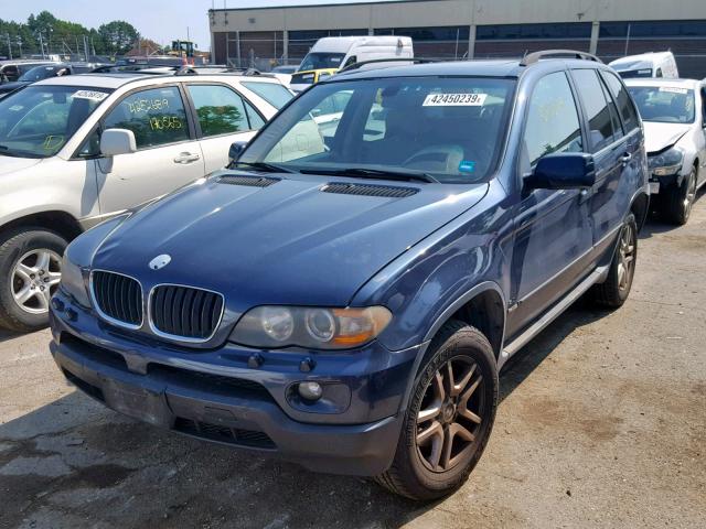 5UXFA13505LY16165 - 2005 BMW X5 3.0I BLUE photo 2