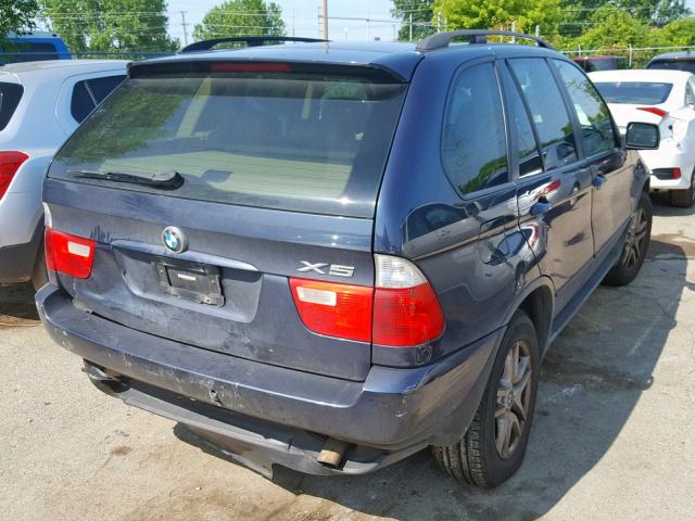 5UXFA13505LY16165 - 2005 BMW X5 3.0I BLUE photo 4