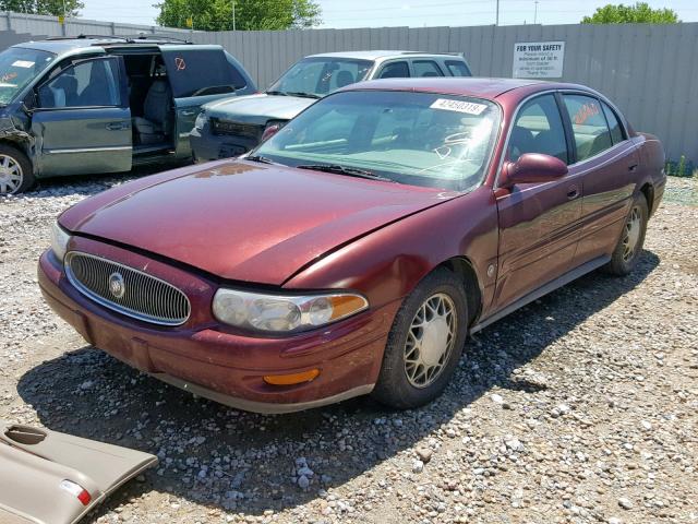 1G4HR54K81U207419 - 2001 BUICK LESABRE LI MAROON photo 2