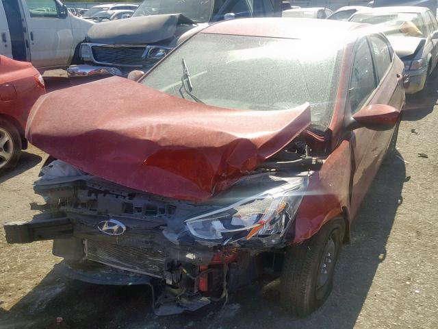 KMHCT4AE7HU378595 - 2017 HYUNDAI ACCENT SE RED photo 2