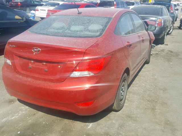 KMHCT4AE7HU378595 - 2017 HYUNDAI ACCENT SE RED photo 4