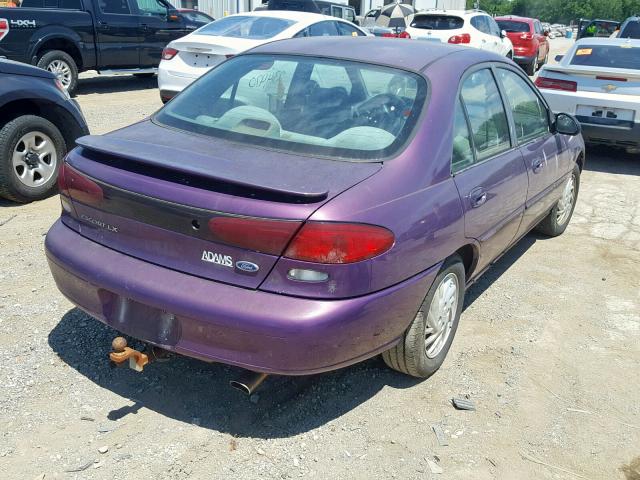 1FALP13P5VW272352 - 1997 FORD ESCORT LX PURPLE photo 4