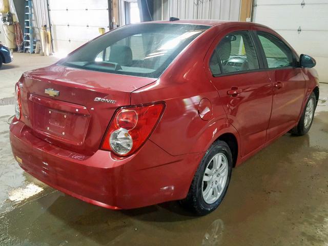 1G1JA5SH4C4167646 - 2012 CHEVROLET SONIC LS RED photo 4