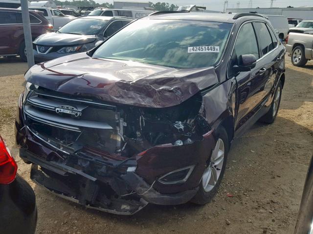 2FMPK3J91HBB79243 - 2017 FORD EDGE SEL BURGUNDY photo 2