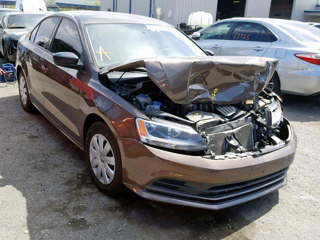 3VW2K7AJ5FM406622 - 2015 VOLKSWAGEN JETTA BASE BROWN photo 1