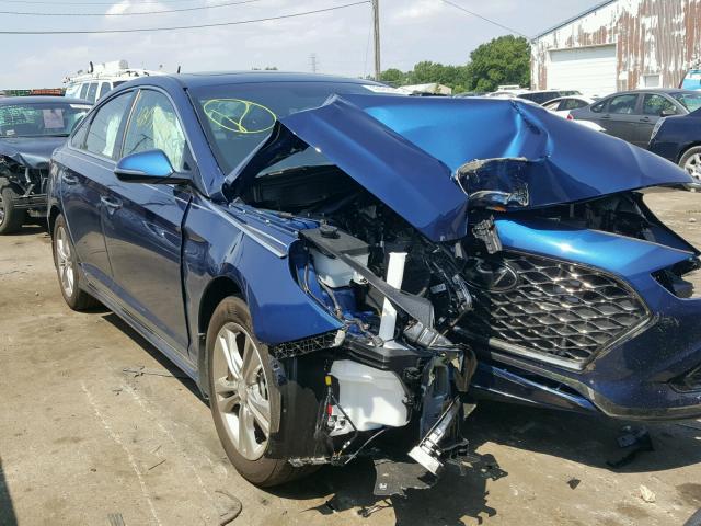 5NPE34AF1JH696931 - 2018 HYUNDAI SONATA SPO BLUE photo 1