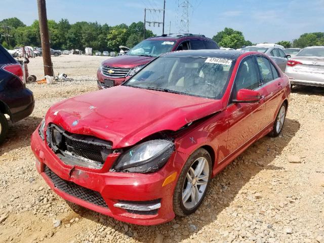 WDDGF4HB9EA964923 - 2014 MERCEDES-BENZ C 250 RED photo 2