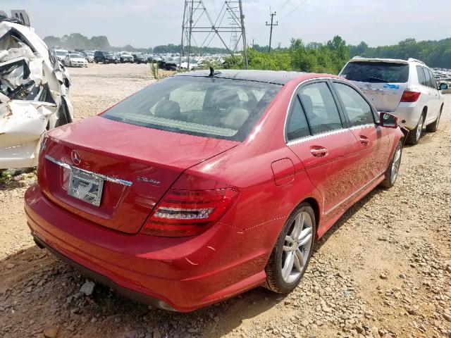 WDDGF4HB9EA964923 - 2014 MERCEDES-BENZ C 250 RED photo 4