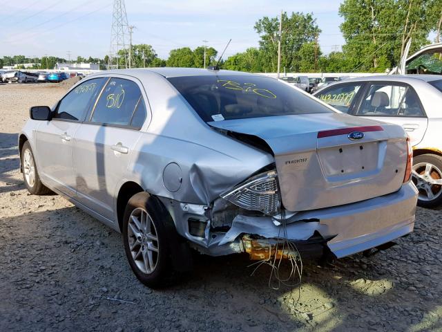 3FAHP0GAXCR261059 - 2012 FORD FUSION S SILVER photo 3