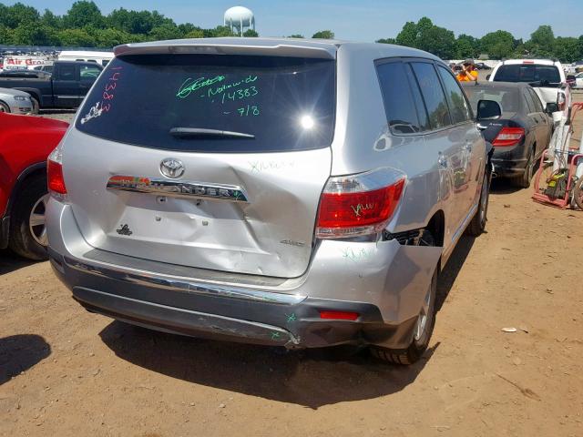 5TDBK3EH5DS243227 - 2013 TOYOTA HIGHLANDER SILVER photo 4