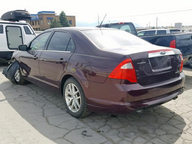 3FAHP0JG9BR324518 - 2011 FORD FUSION SEL BURGUNDY photo 3