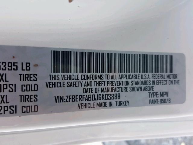 ZFBERFAB0J6K03888 - 2018 RAM PROMASTER 白色 照片 10