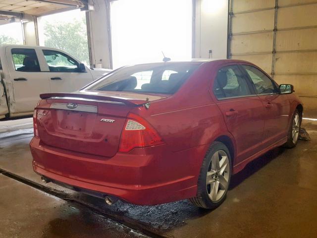 3FAHP0KCXCR230581 - 2012 FORD FUSION SPO RED photo 4