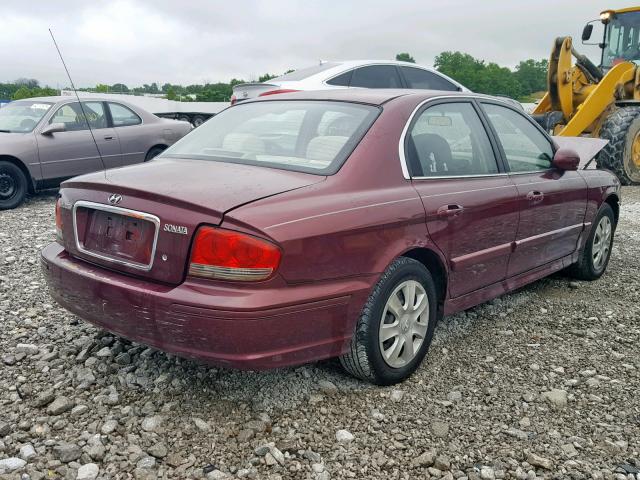 KMHWF25SX2A625447 - 2002 HYUNDAI SONATA GL BURGUNDY photo 4