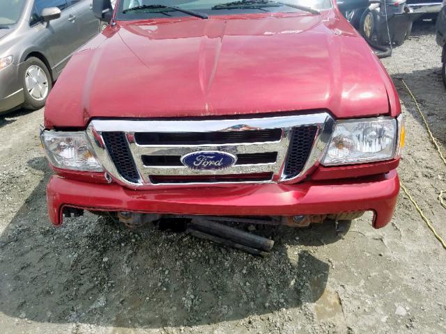 1FTKR1ED4APA01015 - 2010 FORD RANGER SUP BURGUNDY photo 7