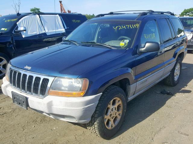 1J4GW48N3YC305727 - 2000 JEEP GRAND CHER BLUE photo 2