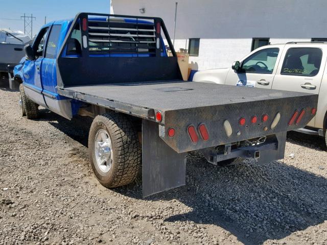 3B7KF23C22M304357 - 2002 DODGE RAM 2500 BLUE photo 3