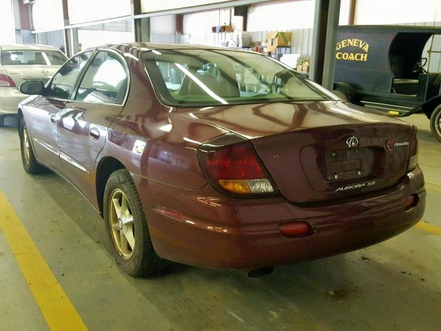 1G3GR64H814123739 - 2001 OLDSMOBILE AURORA MAROON photo 3