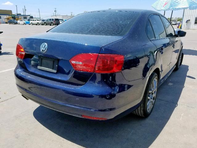 3VW2K7AJ6DM350123 - 2013 VOLKSWAGEN JETTA BASE BLUE photo 4