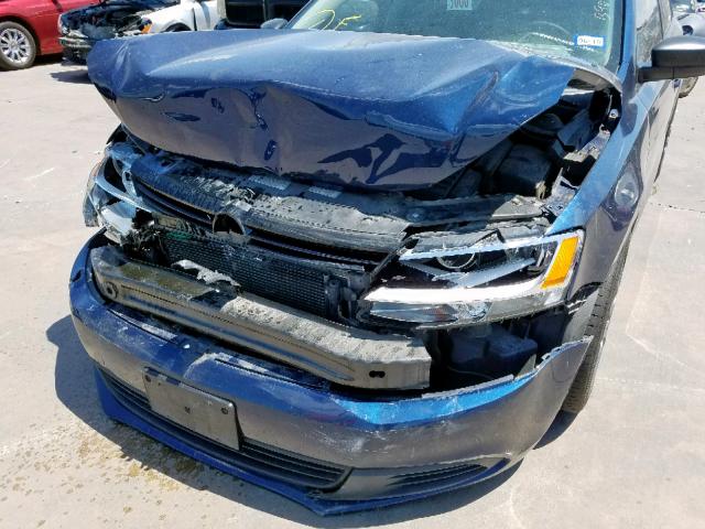 3VW2K7AJ6DM350123 - 2013 VOLKSWAGEN JETTA BASE BLUE photo 9