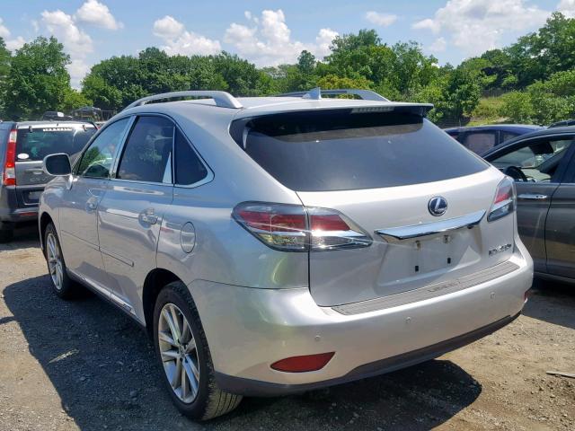 2T2BC1BA1FC008470 - 2015 LEXUS RX 450H SILVER photo 3