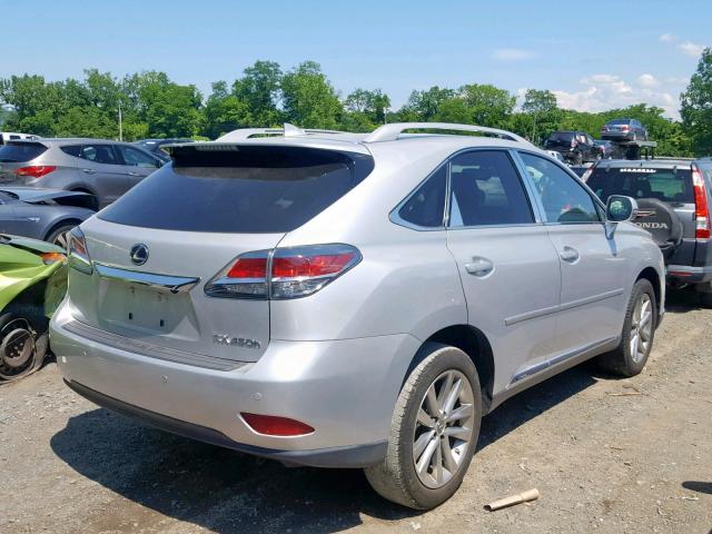 2T2BC1BA1FC008470 - 2015 LEXUS RX 450H SILVER photo 4