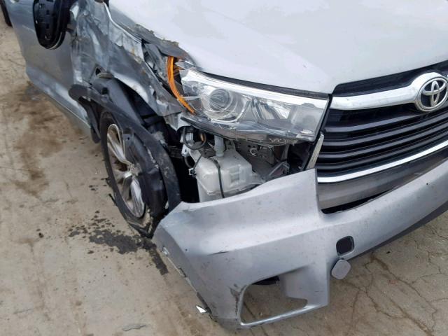 5TDZKRFH2GS128332 - 2016 TOYOTA HIGHLANDER SILVER photo 9