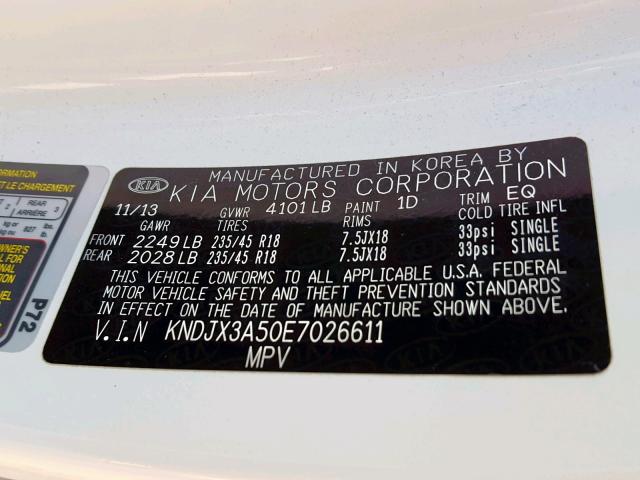 KNDJX3A50E7026611 - 2014 KIA SOUL ! Ağ foto 10