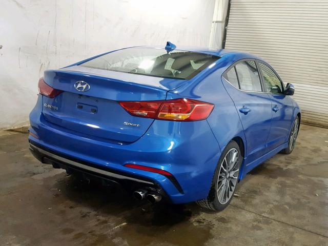 KMHD04LB0HU320800 - 2017 HYUNDAI ELANTRA SP BLUE photo 4