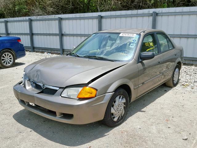 JM1BJ2226Y0218309 - 2000 MAZDA PROTEGE DX BEIGE photo 2