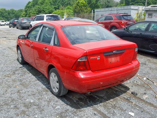 1FAHP34N37W344487 - 2007 FORD FOCUS ZX4 RED photo 3