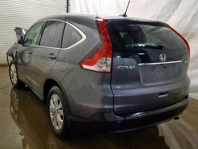 2HKRM4H70DH675988 - 2013 HONDA CR-V EXL GRAY photo 3