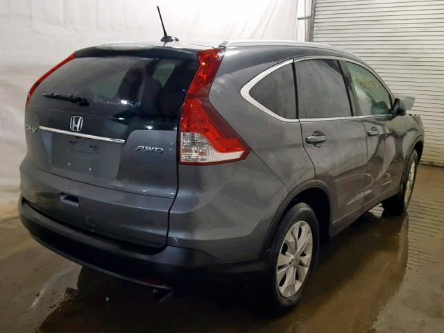 2HKRM4H70DH675988 - 2013 HONDA CR-V EXL GRAY photo 4