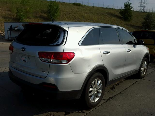 5XYPG4A37GG117539 - 2016 KIA SORENTO LX SILVER photo 4