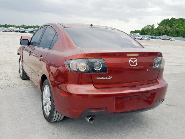 JM1BK323781166100 - 2008 MAZDA 3 S RED photo 3