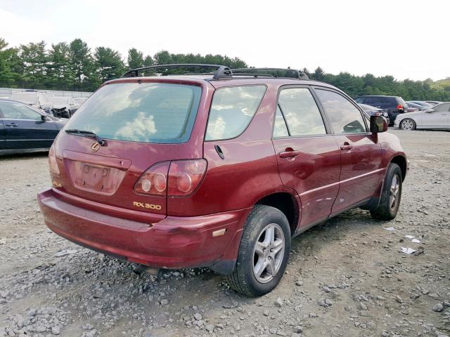 JT6HF10U8X0040516 - 1999 LEXUS RX 300 MAROON photo 4