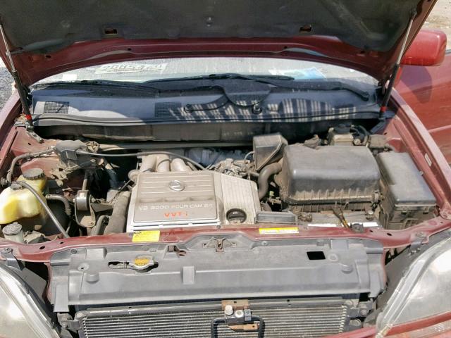 JT6HF10U8X0040516 - 1999 LEXUS RX 300 MAROON photo 7