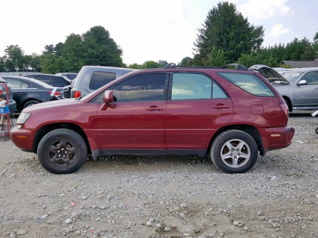 JT6HF10U8X0040516 - 1999 LEXUS RX 300 MAROON photo 9