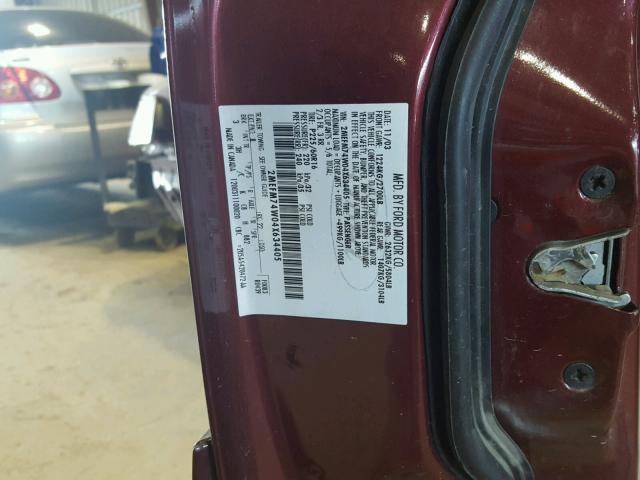 2MEFM74W04X634405 - 2004 MERCURY GRAND MARQ MAROON photo 10