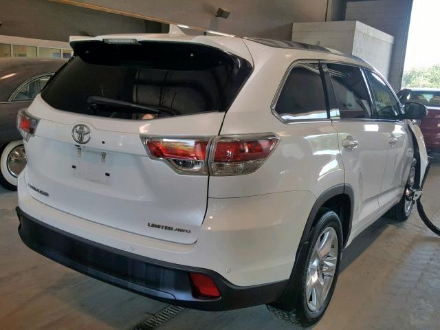 5TDDKRFH9GS324570 - 2016 TOYOTA HIGHLANDER WHITE photo 4