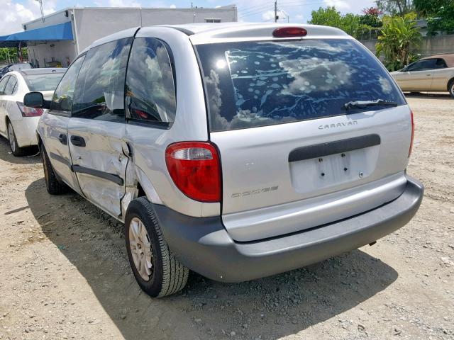 1D4GP25B05B323737 - 2005 DODGE CARAVAN SE SILVER photo 3