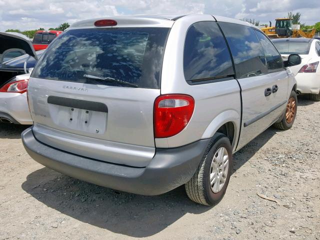 1D4GP25B05B323737 - 2005 DODGE CARAVAN SE SILVER photo 4