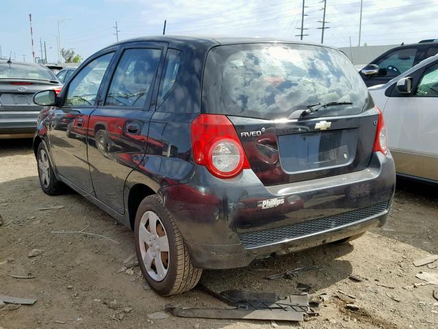 KL1TD66E59B304568 - 2009 CHEVROLET AVEO LS BLACK photo 3