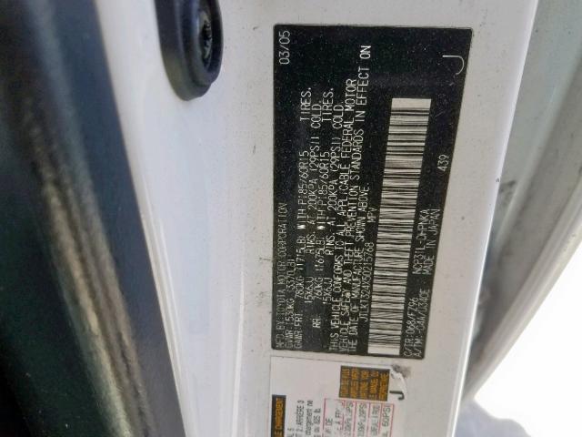 JTLKT324X50215768 - 2005 TOYOTA SCION XB 白色 照片 10