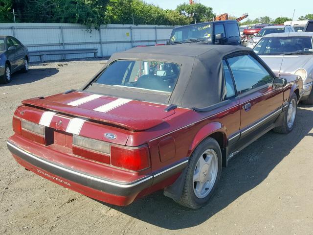 1FABP44A3KF131556 - 1989 FORD MUSTANG LX RED photo 4