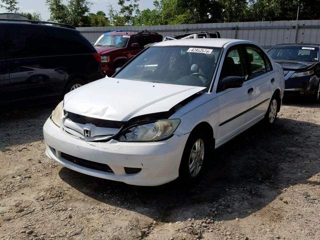 2HGES16464H586190 - 2004 HONDA CIVIC DX WHITE photo 2