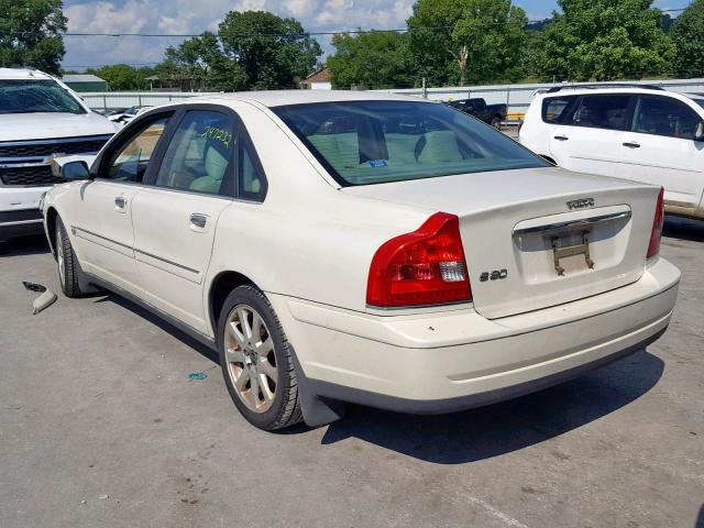 YV1TS592X51401849 - 2005 VOLVO S80 2.5T WHITE photo 3