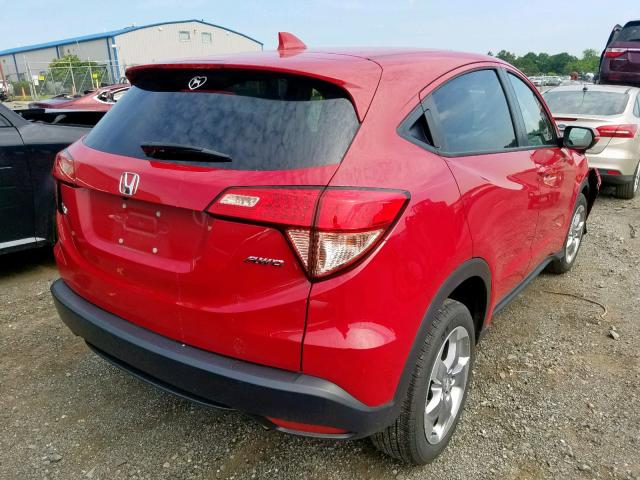 3CZRU6H55HM716667 - 2017 HONDA HR-V EX RED photo 4